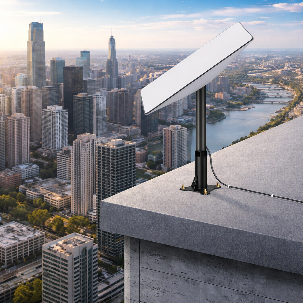 Heavy-Duty Carbon Steel Roof Mount for Starlink Gen 2 Dish