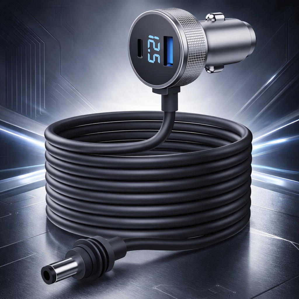 3 in 1 Cable Car Charger DC Power Cable/Cigarette Lighter Adapter for Starlink Mini